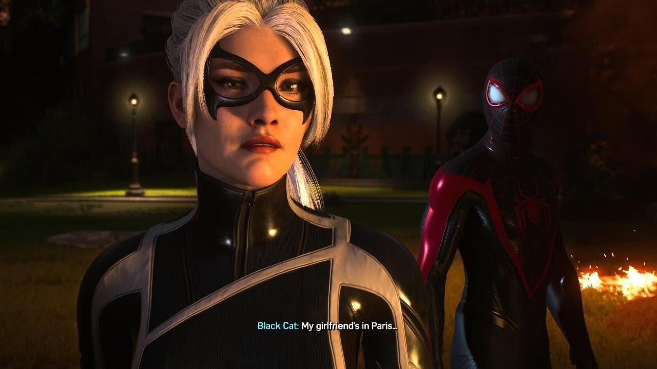 Miles Morales & Black Cat open a portal to Paris & the lady goes to her Girlfriend - Spider-Man 2