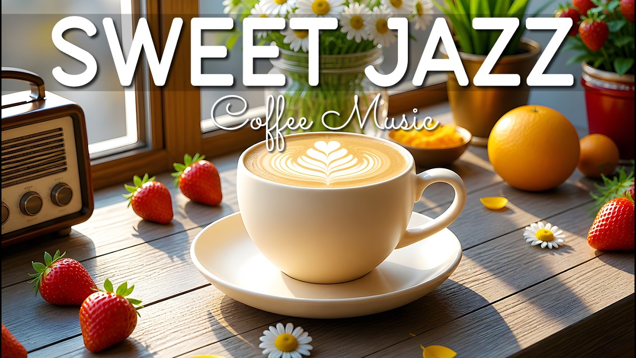 Happy May Jazz ☕ Relaxing Sweet Coffee Jazz & Gentle Bossa Nova Piano for Chill & Focus
