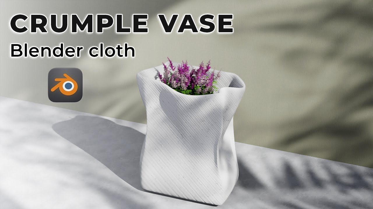 Crumple Vase Process - Blender Cloth Simulation & Gobo Lighting for Mac