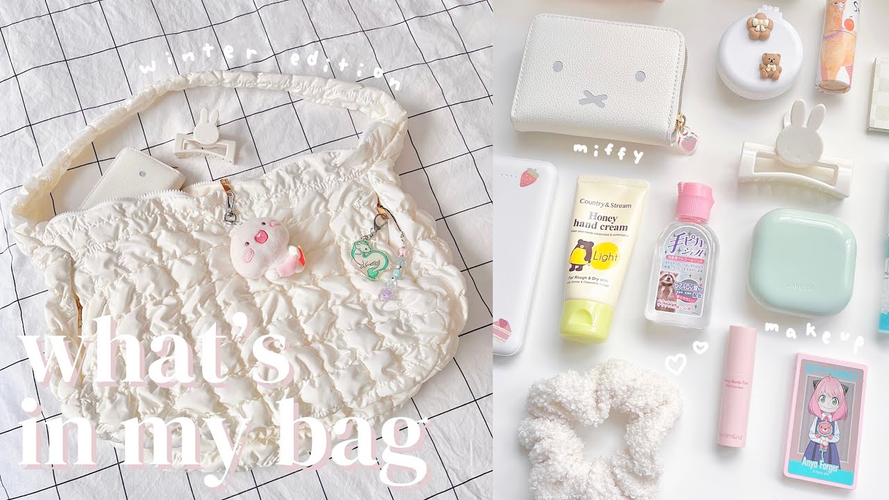 what's in my bag 2024 🎀 // cute & aesthetic items, daily essentials, winter edition!