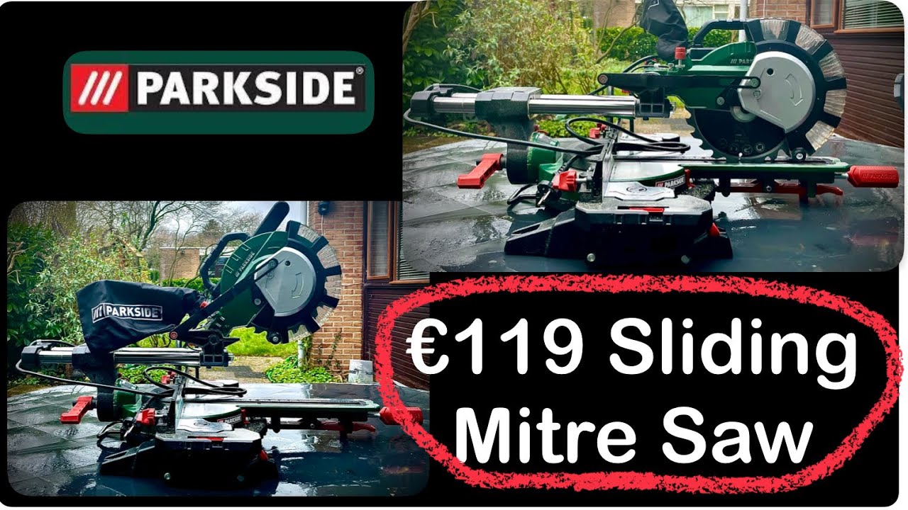 Parkside radial arm mitre saw with laser guide