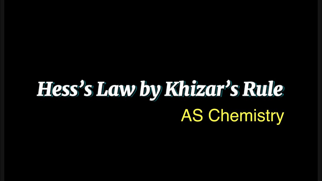 Hess’s Law - AS Chemistry
