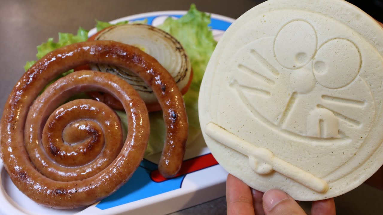Doraemon Spiral Sausage Burger Recipe