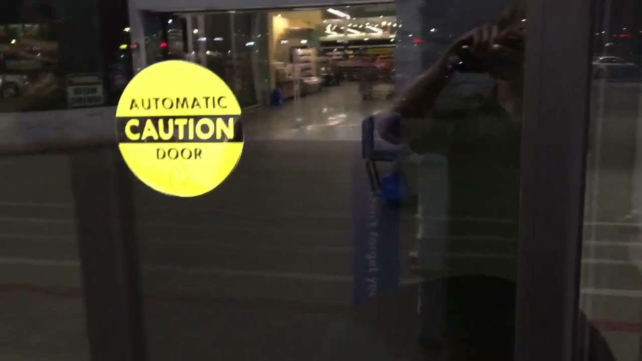 05 Stanley automatic sliding glass doors at Walmart grocery entrance and exit doors