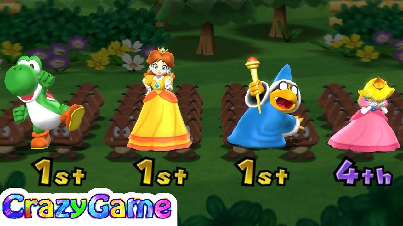 Mario Party 9 High Rollers - Yoshi vs Peach vs Daisy vs Kamek Master CPU Gameplay