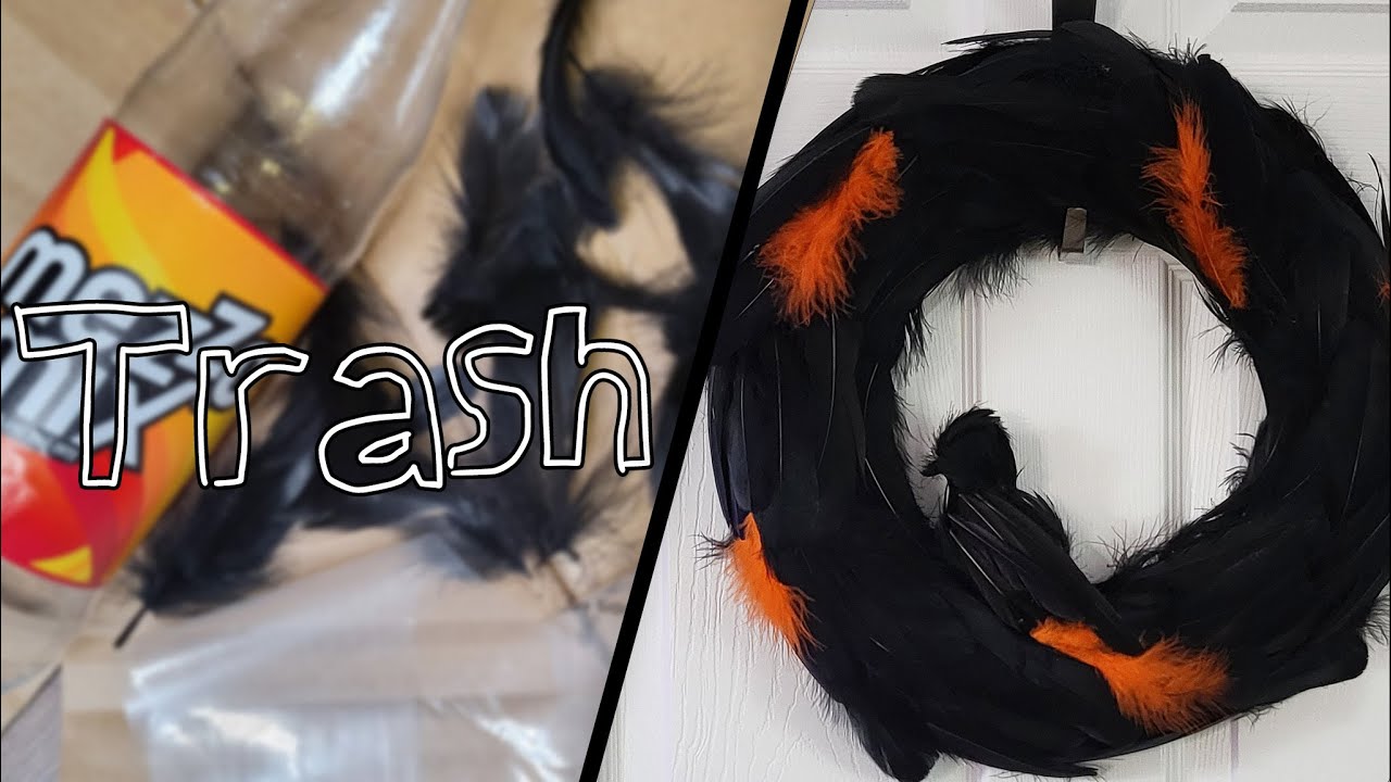 Making a Halloween Wreath out of junk! | Quick and easy crafting tutorial