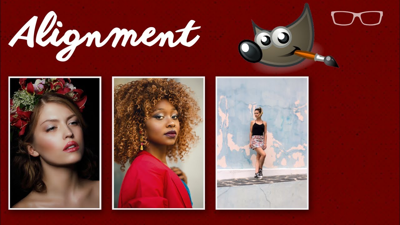 How to use the Alignment Tool in GIMP... Project 14 with Free Resource File!