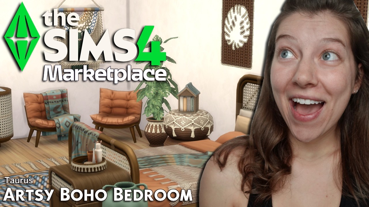 Обзор дополнения Artsy Boho Bedroom от Taurus Maker Pack для The Sims 4 Marketplace | OhcluckGames