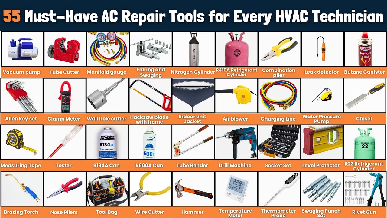 55 Must-Have AC Repair Tools for Every HVAC Technician