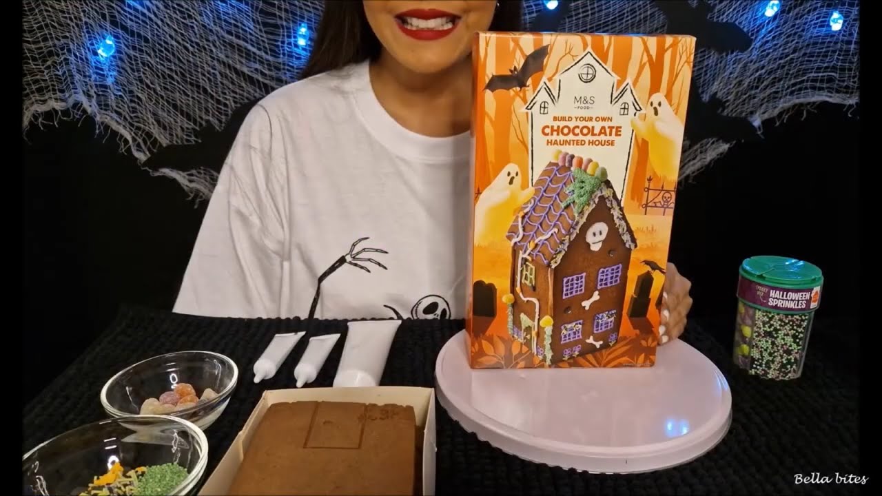 ASMR M&S Halloween Biscuit House 🎃🍫 | Relaxing Sounds & Spooky Vibes