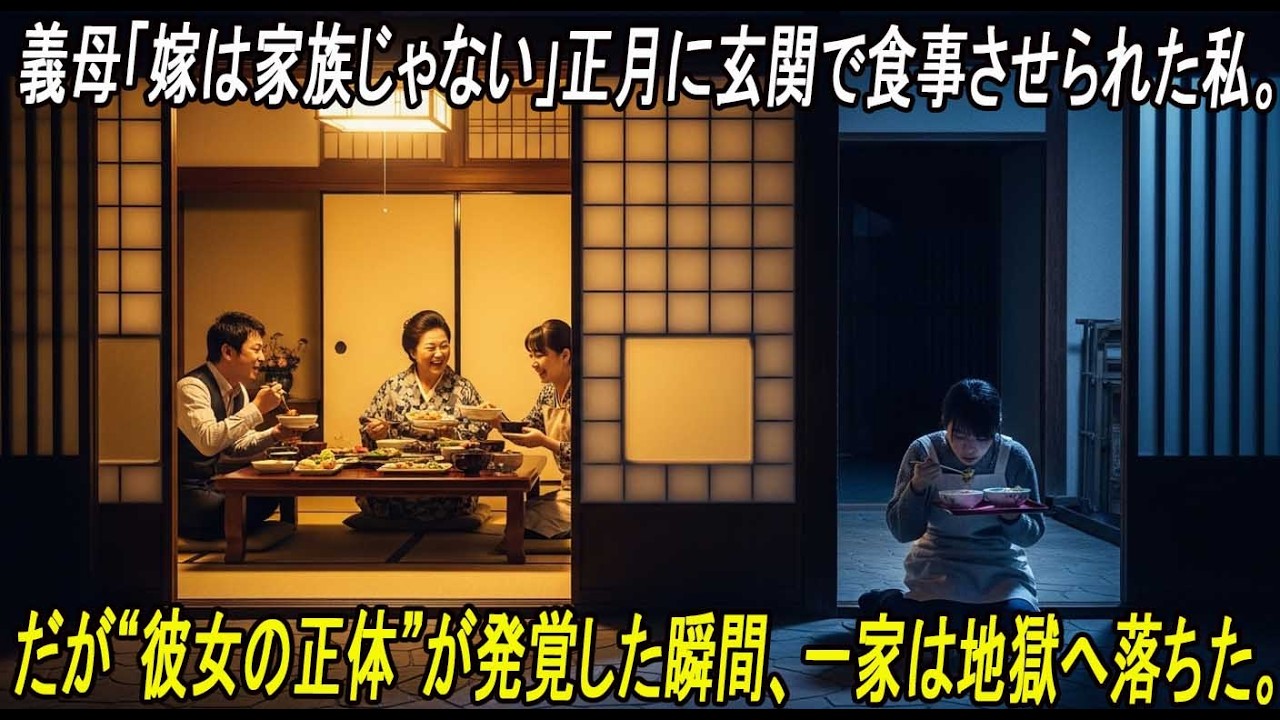 義母「嫁は家族じゃない」正月に玄関で食事させられた私。だが翌朝、義母は震えていた
