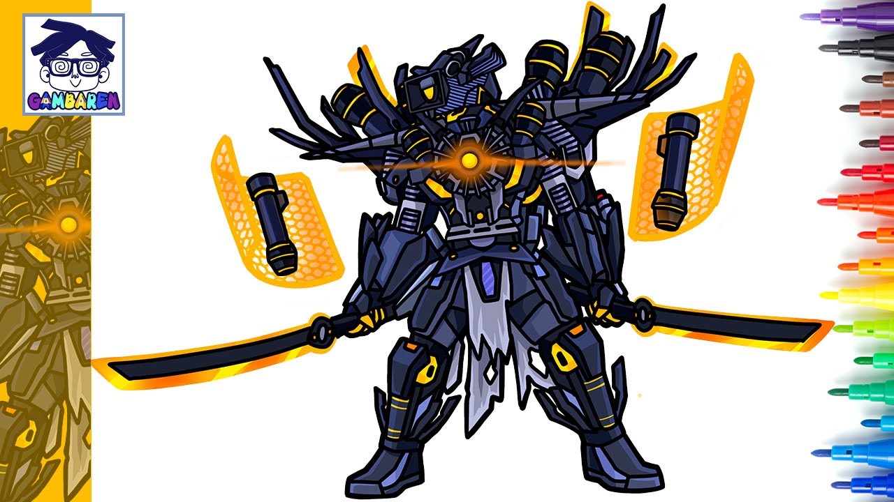Cara Menggambar BATTLE ARMOR SONAR TITAN | SKIBIDI WARS 109 | Skibidi Toilet | Easy step by step