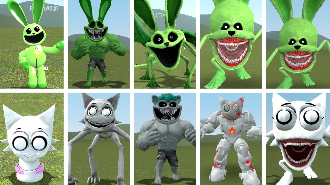 I DISCOVERED NEW EVOLUTIONARY FORMS OF THE SPRUNKI RABBIT VS ALL SPRUNKI WENDA IN GARRY'S MOD !