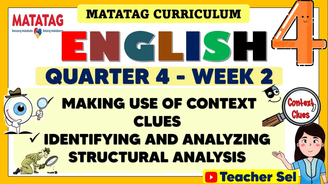ENGLISH 4 QUARTER 4 WEEK 2 MATATAG -  MAKING USE OF CONTEXT CLUES, ANALYZING STRUCTURAL ANALYSIS