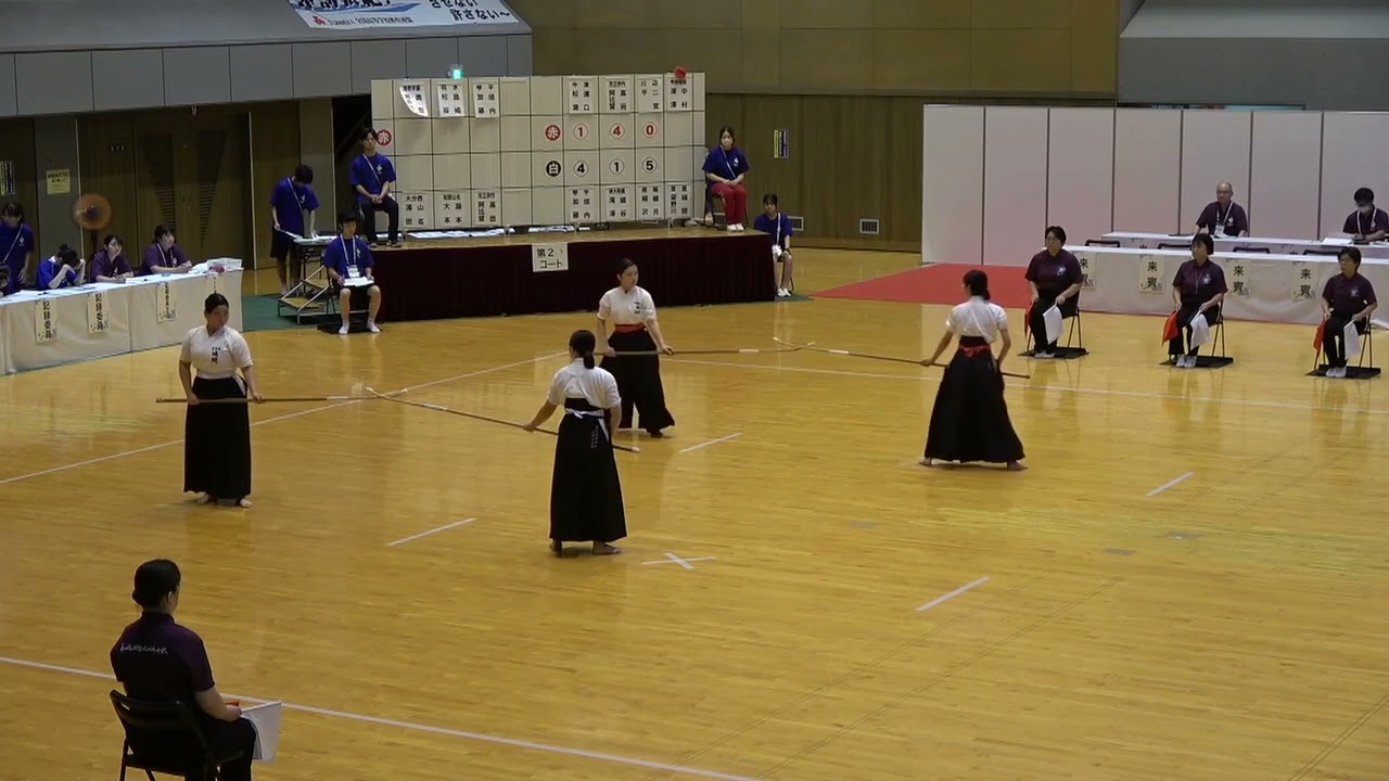 2023年IH なぎなた演技決勝 一回戦 深澤花・中村愛妃甲府昭和・山梨 x 栄野川美羽・城間こころ首里・沖縄