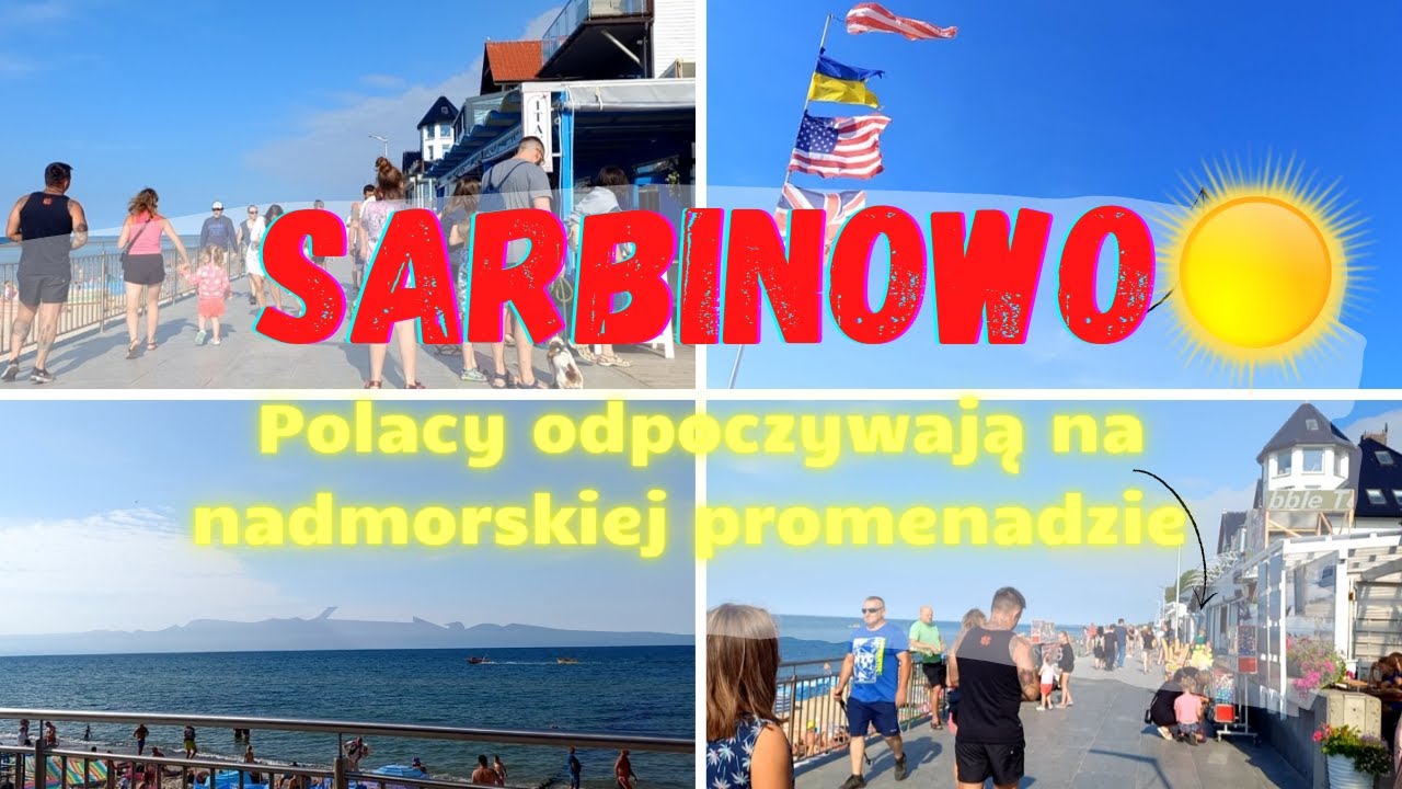 Nadmorska promenada w Sarbinowie 🌞relaksem i wypoczynkiem dla turystów - Polacy na wakacjach🌊🌞