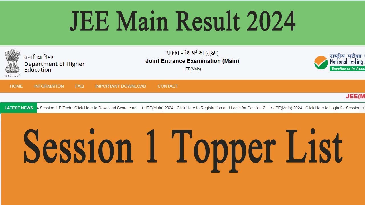 JEE Main Result 2024 Live JEE Main 2024 Session 1 Topper List #jeeexam #jeemain2024