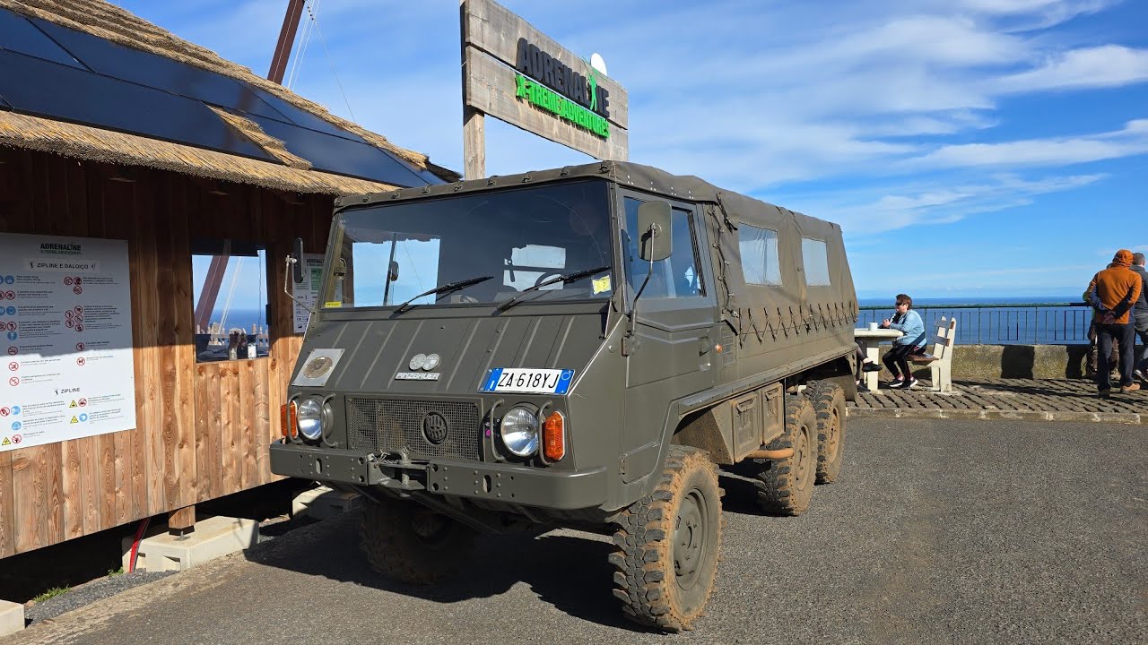 Madeira höchste Zipline Europas AGL, Wasserfall Anjos, Pinsgauer 6x6