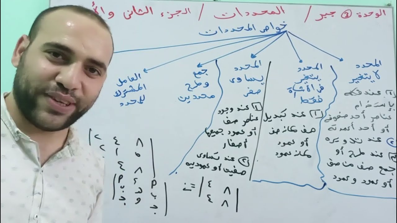 المحددات الجزء الثاني والأخير 3ث ـ جبر (12 )
