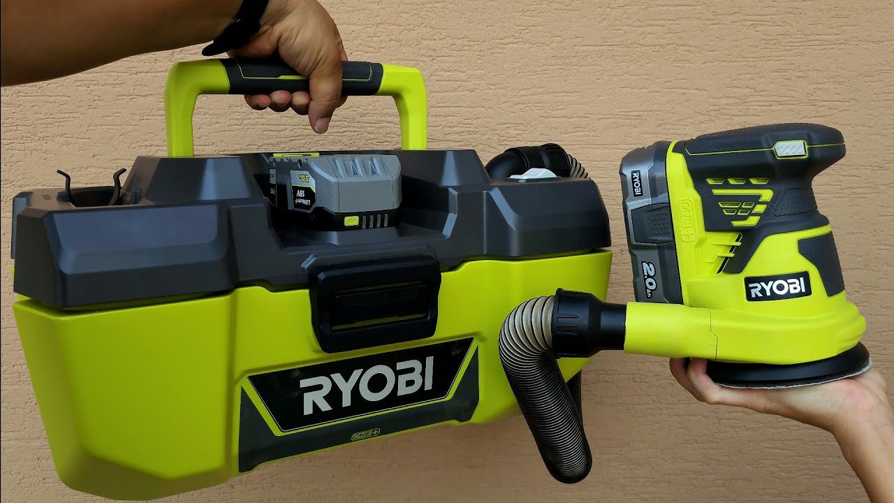 2 в 1 Аккумуляторный пылесос и вентилятор Ryobi R18PV-0 для сухой уборки.