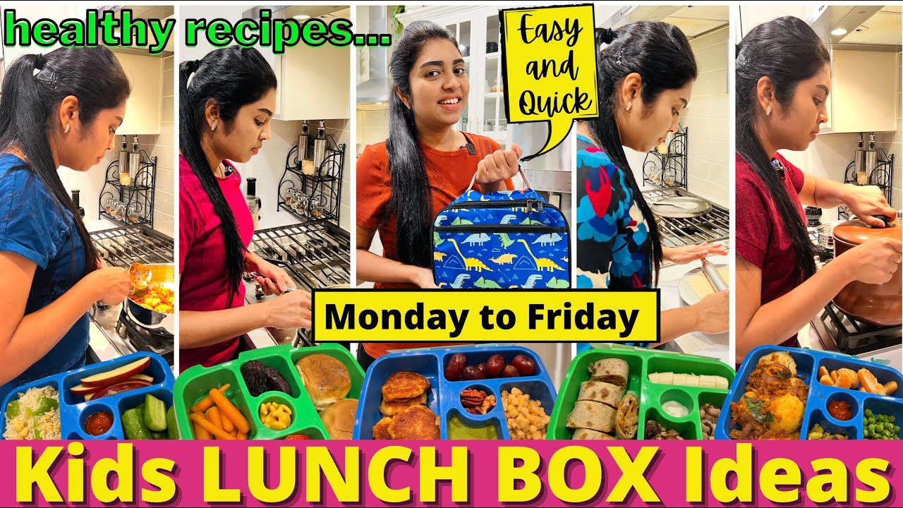 🍱 Kid's Favorite ஸ்கூல் Lunch Box Recipe | 5 DAYS Easy, Quick, Healthy 🥕 ideas | School | Tamil VLOG