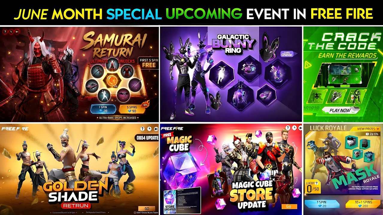 Upcoming Events in Free Fire l Free Fire New Event l Ff New Event l Zombie Samurai Bundle Return