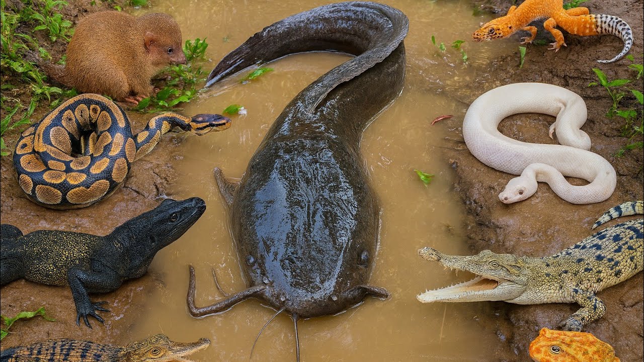 WOW! Giant Catfish Found in a Scary Deep Hole 😱