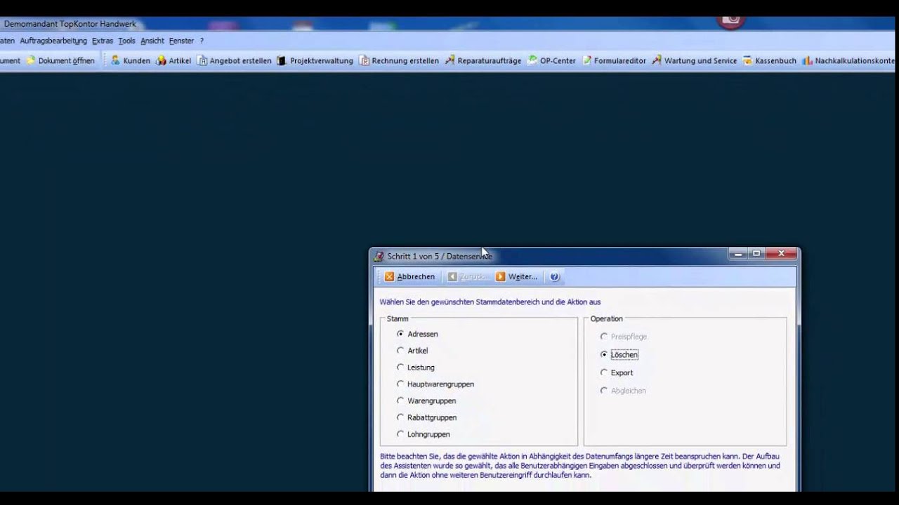 Nachträgliche Preispflege von Artikeln in TopKontor Handwerk