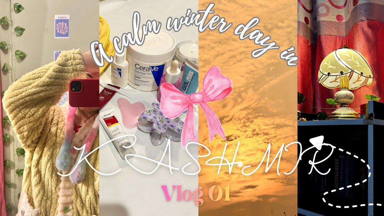 Winter Vlog ⋆.𐙚 ̊  | Calm winter day in KASHMIR ❄️ | Skincare ⋆｡˚ | Study | Night Drive | Cozy vibe