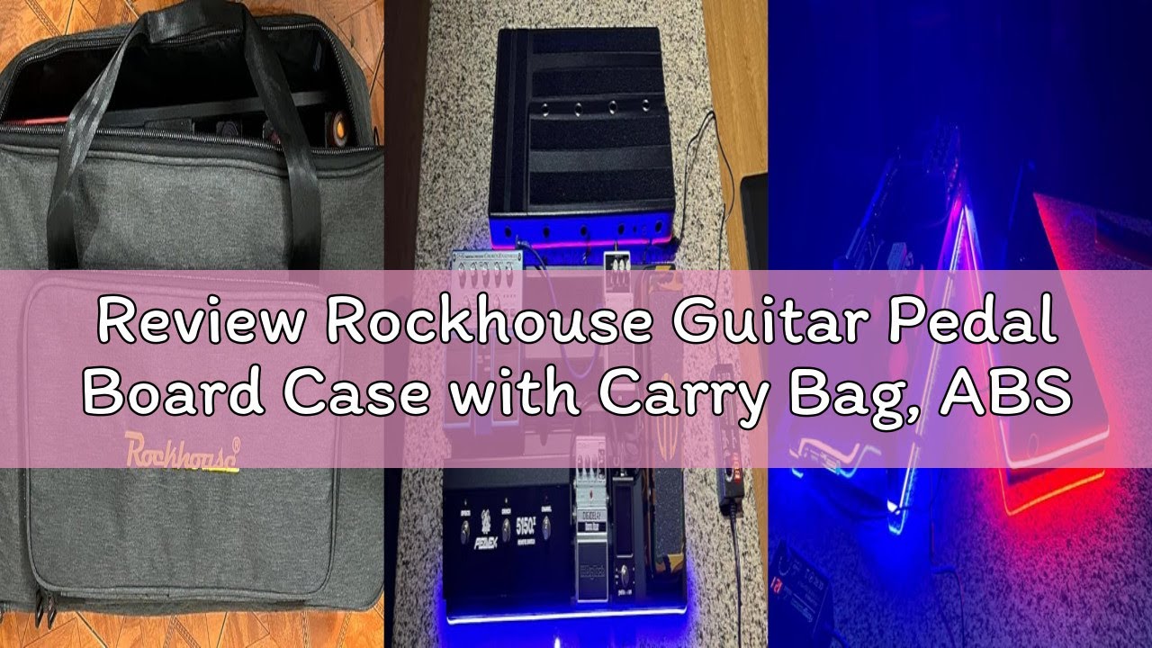 Review Rockhouse Guitar Pedal Board Case with Carry Bag, ABS Pedalboard 22'' x 11'', Built-in Power