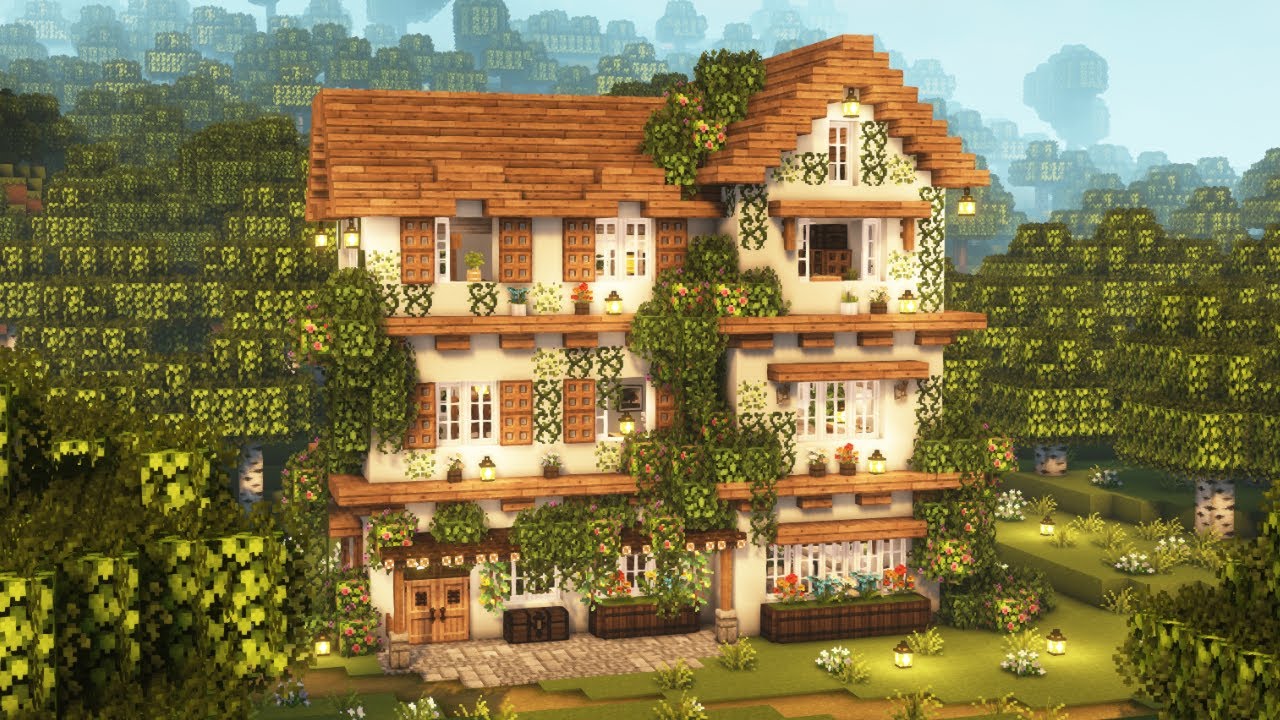 [Minecraft] 🌼💖 Aesthetic House Tutorial / Cottagecore / Mizuno's 16 Craft Resource Pack