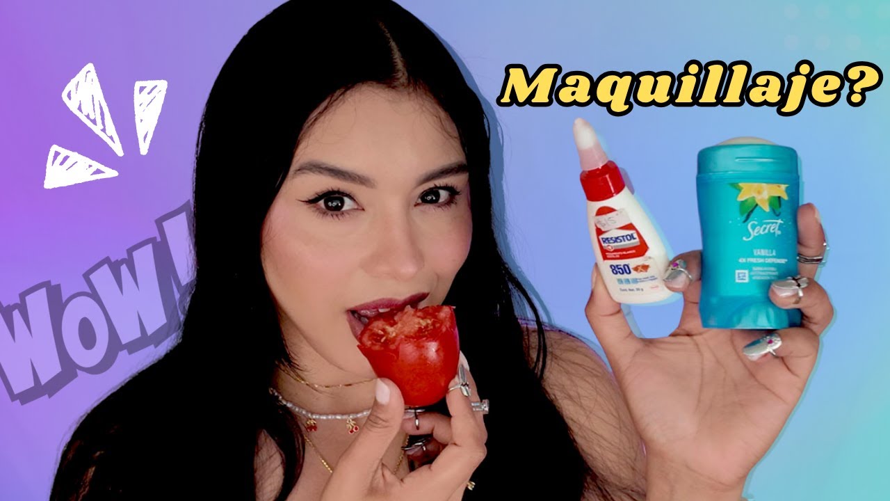 ASMR 😱 Te maquillo con cosas que NO 🍅 son maquillaje 😳 I Ges ASMR