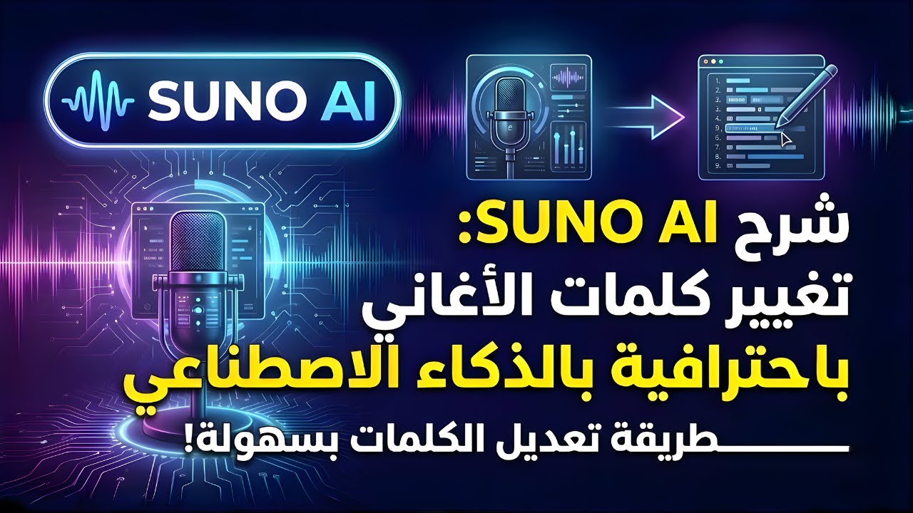 شرح Suno AI: الطريقة الاحترافية لتغيير أو تعديل كلمات الأغاني بالذكاء الاصطناعي