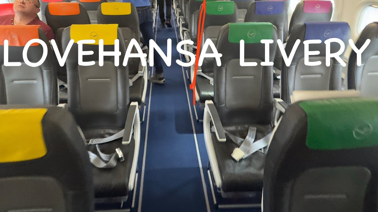 Lufthansa (Lovehansa Livery) rainbow A320-271N takeoff from Frankfurt to Vilnius