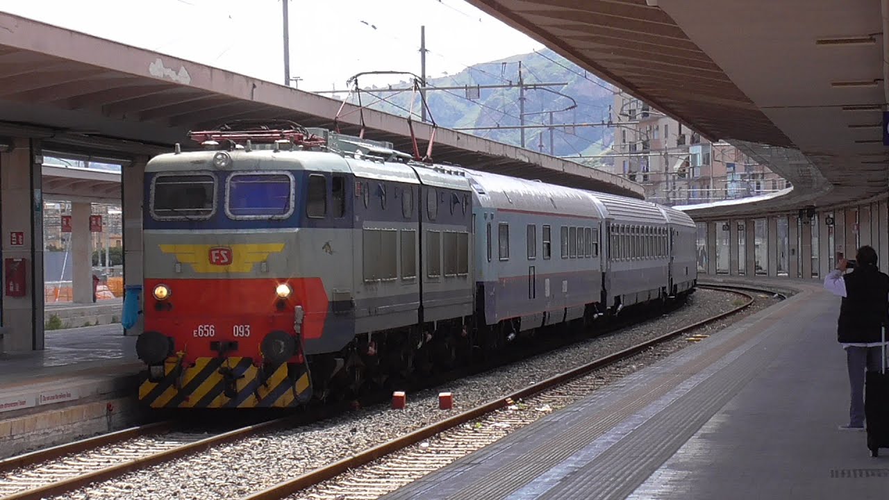 E656 093 con EXP "Sicilia Express" TTI Torino P. N. - Palermo C.le in arrivo a Palermo Centrale!