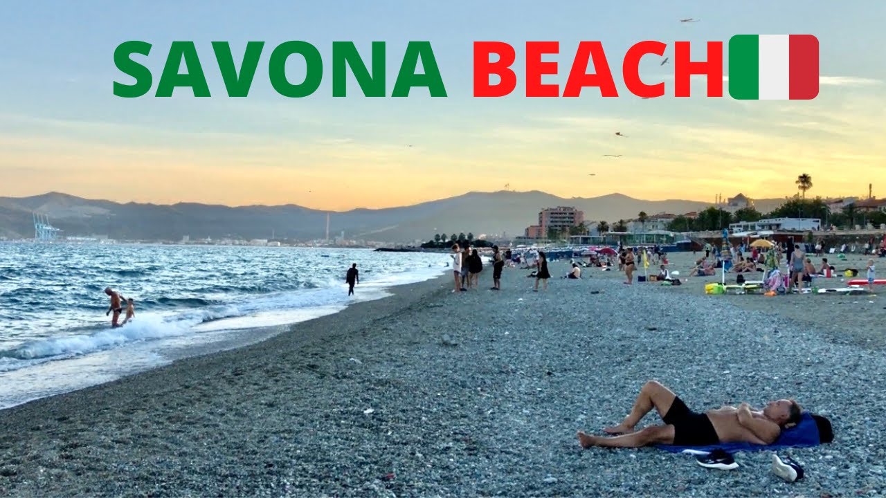 Savona, Italy Summer Evening Beach Walk - Italy Summer Walking Tour