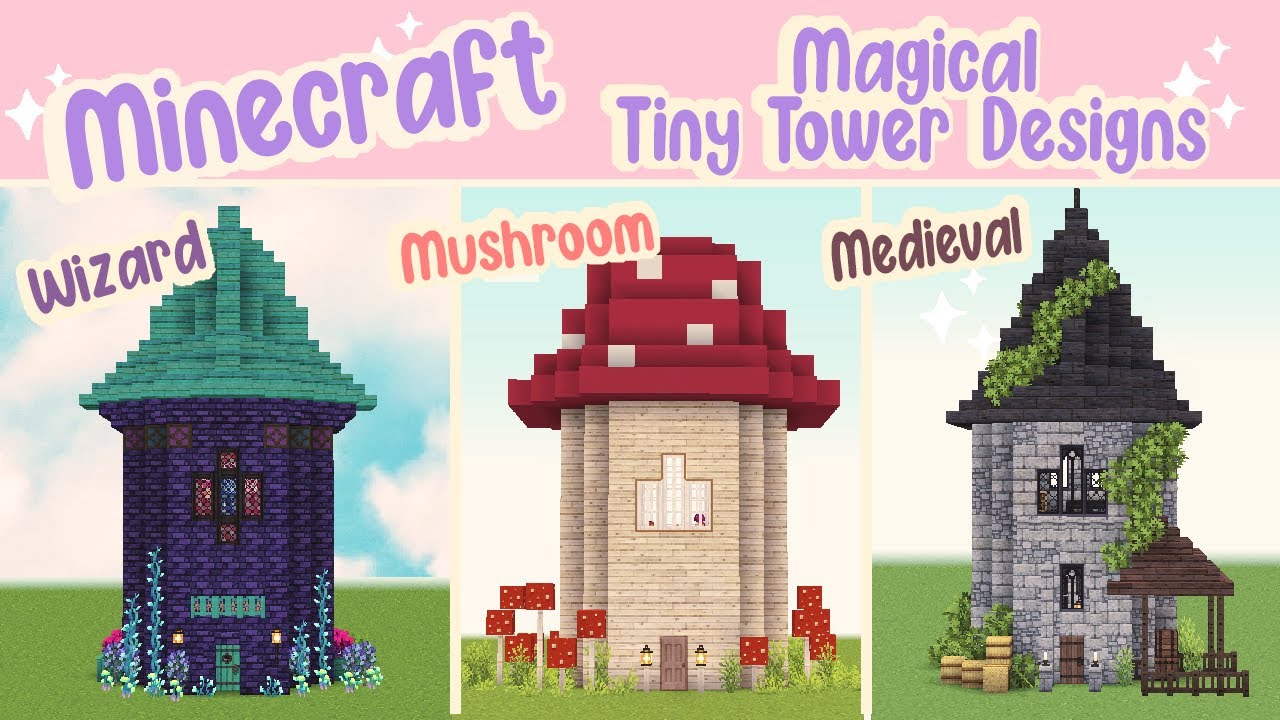 Aesthetic Tutorial Minecraft Tiny Tower Starter Houses 🌷✨Fairy Cottagecore Medieval 🌷 Kelpie The Fox
