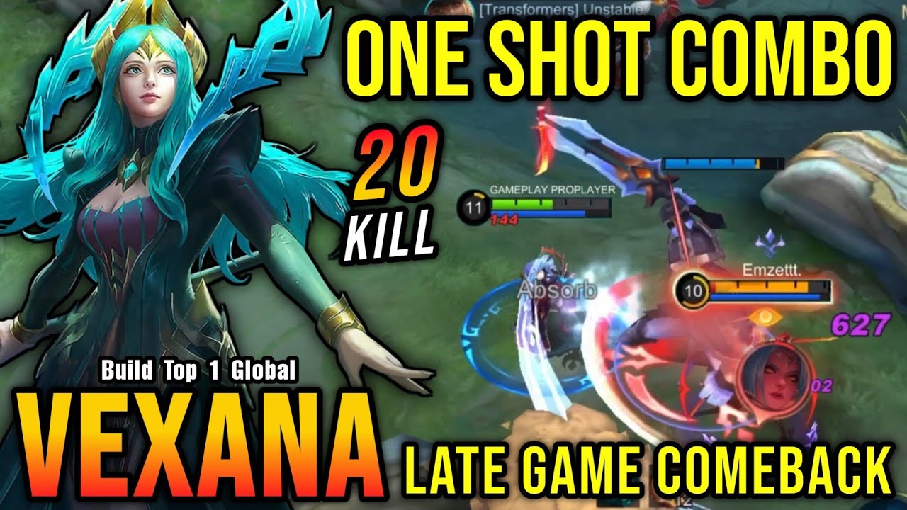 One Shot Combo!! Hard Carry Vexana, Insane 20 Kills!! - Build Top 1 Global Vexana ~ MLBB