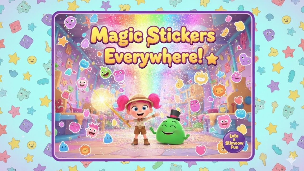 Magic Stickers Everywhere! ⭐ Lulu & Slimo’s Colorful Adventure!