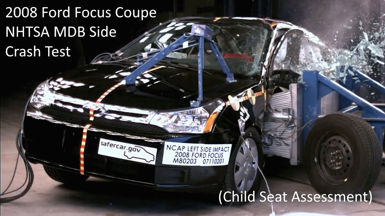 2008-2011 Ford Focus Coupe NHTSA MDB Side Crash Test (Child Seat Assessment)