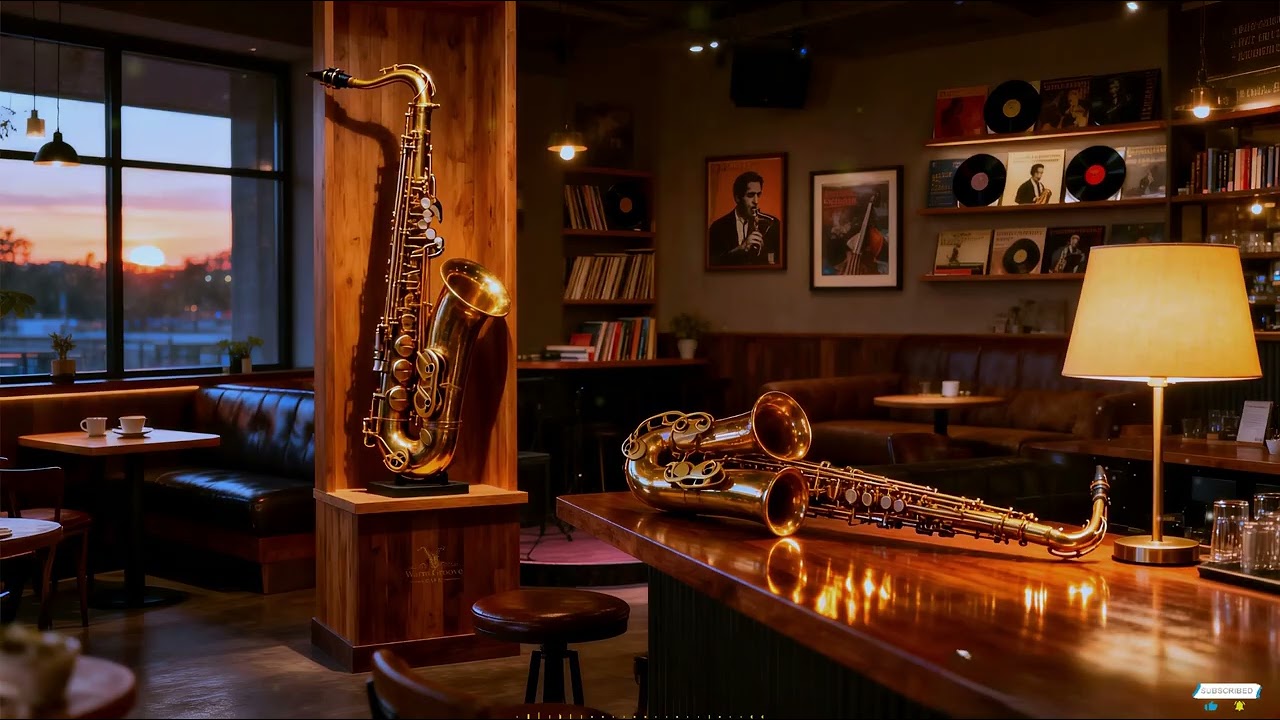 Chill Evening Funky Jazz Sax in a Modern Café  Relaxing Lounge Atmosphere