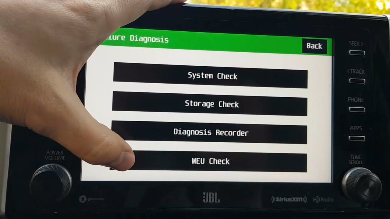 RAV4 2019-2022MY Enter diagnostic mode
