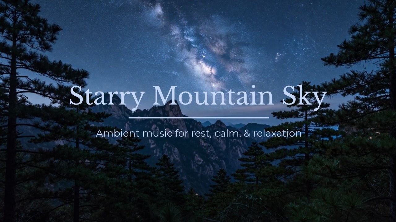 Starry Mountain Sky | Calm Piano, & Strings Ambient Music for Deep Rest and Stillness