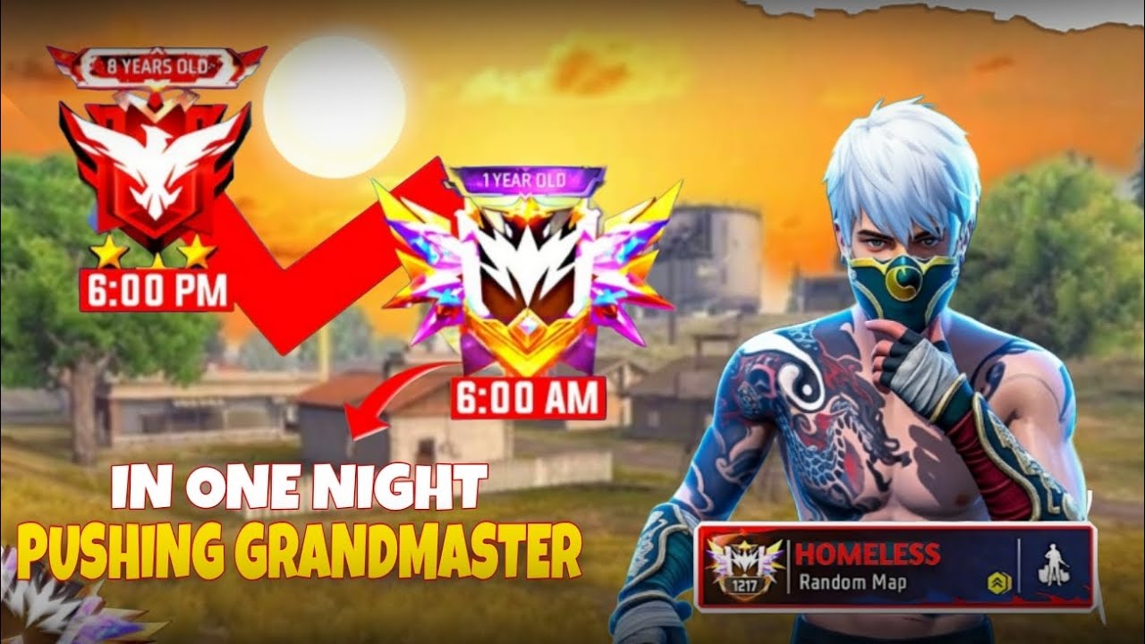 First Time Grandmaster TOP-1 Rank Push | Free Fire 