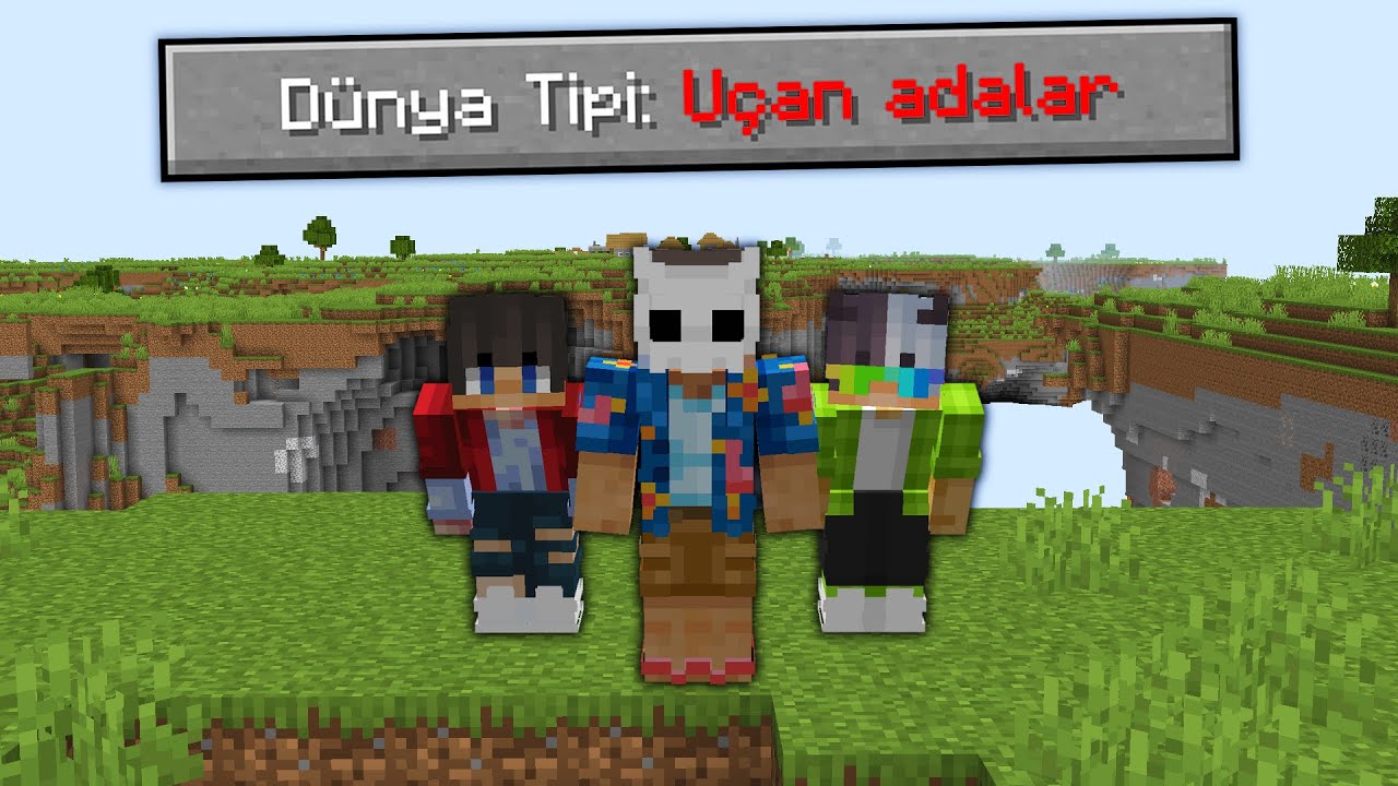 UÇAN ADALARDA MANHUNT! - Minecraft