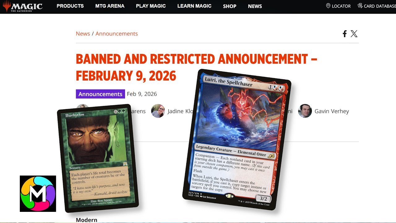 BAN ANNOUNCEMENT LIVE REACTION!!! (Feb 9, 2026 MTG Banned and Restricted Reaction)