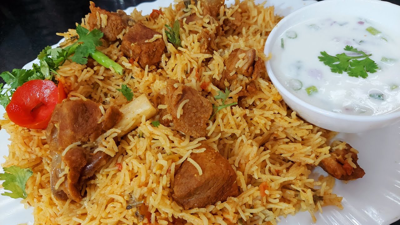 mutton tahari Hyderabadi authentic recipe by my kitchen tasty dishes 😋juma special