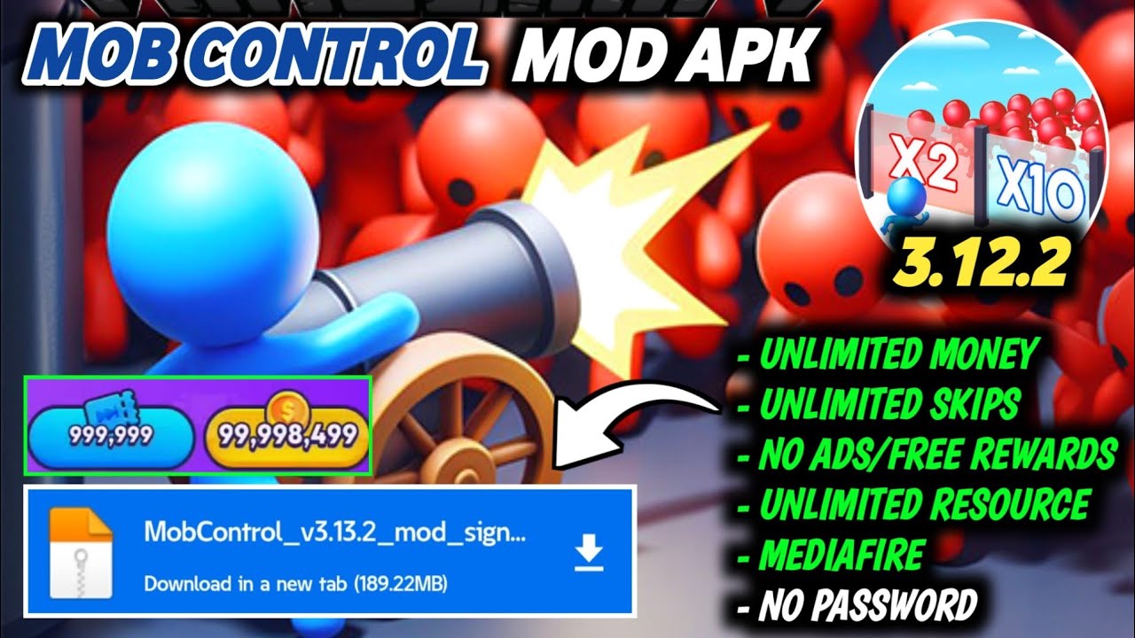 Mob Control Mod Apk | Unlimited Money & Skips | No Ads+Free Rewards | No PW