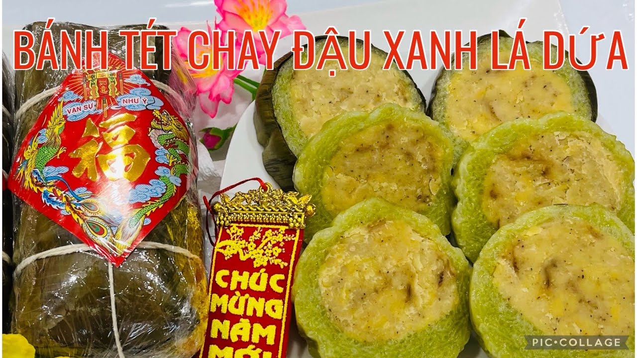 Bánh Tét CHAY Đậu Xanh Lá Dứa,dẻo mềm béo thơm ngon cho ngày Tết ,không Luộc CHỈ 60 phút TinamaiLA