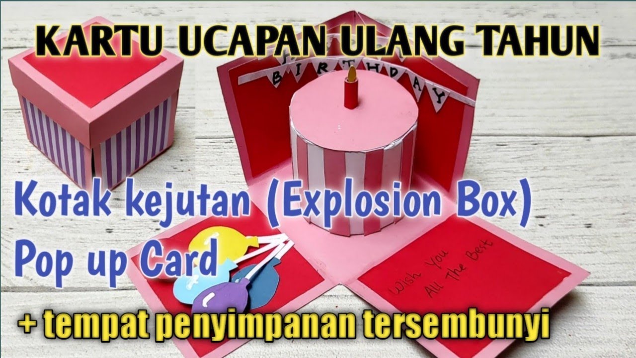 Kartu Ucapan Ulang Tahun || Birthday Card || Pop up card || Explosion box